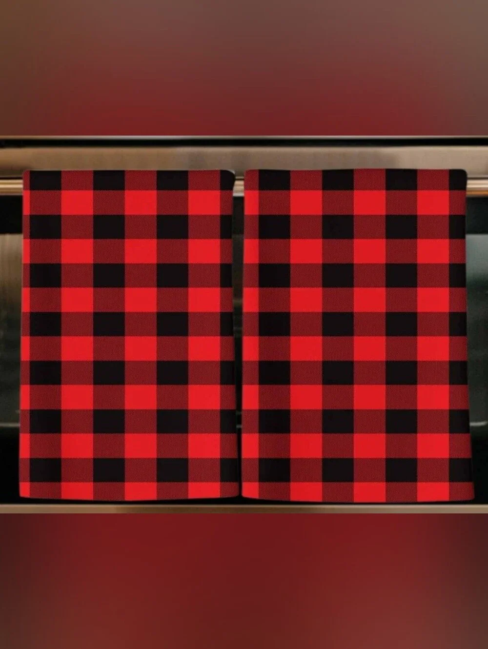NWT Home Sweet Home 2 Pc Buffalo Plaid Kitchen Mat Set w/ 2 Pc Dish Towel Set.